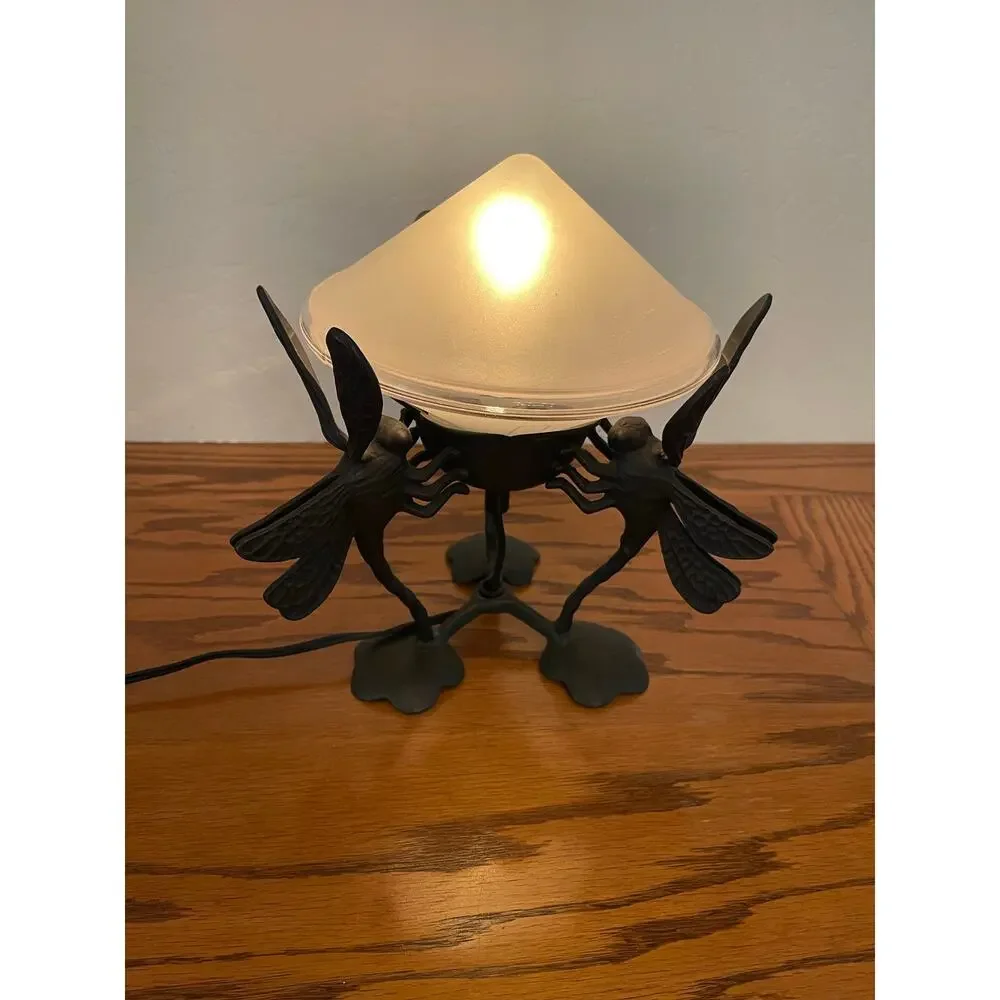 Vintage bronze, dragonfly table accent lamp